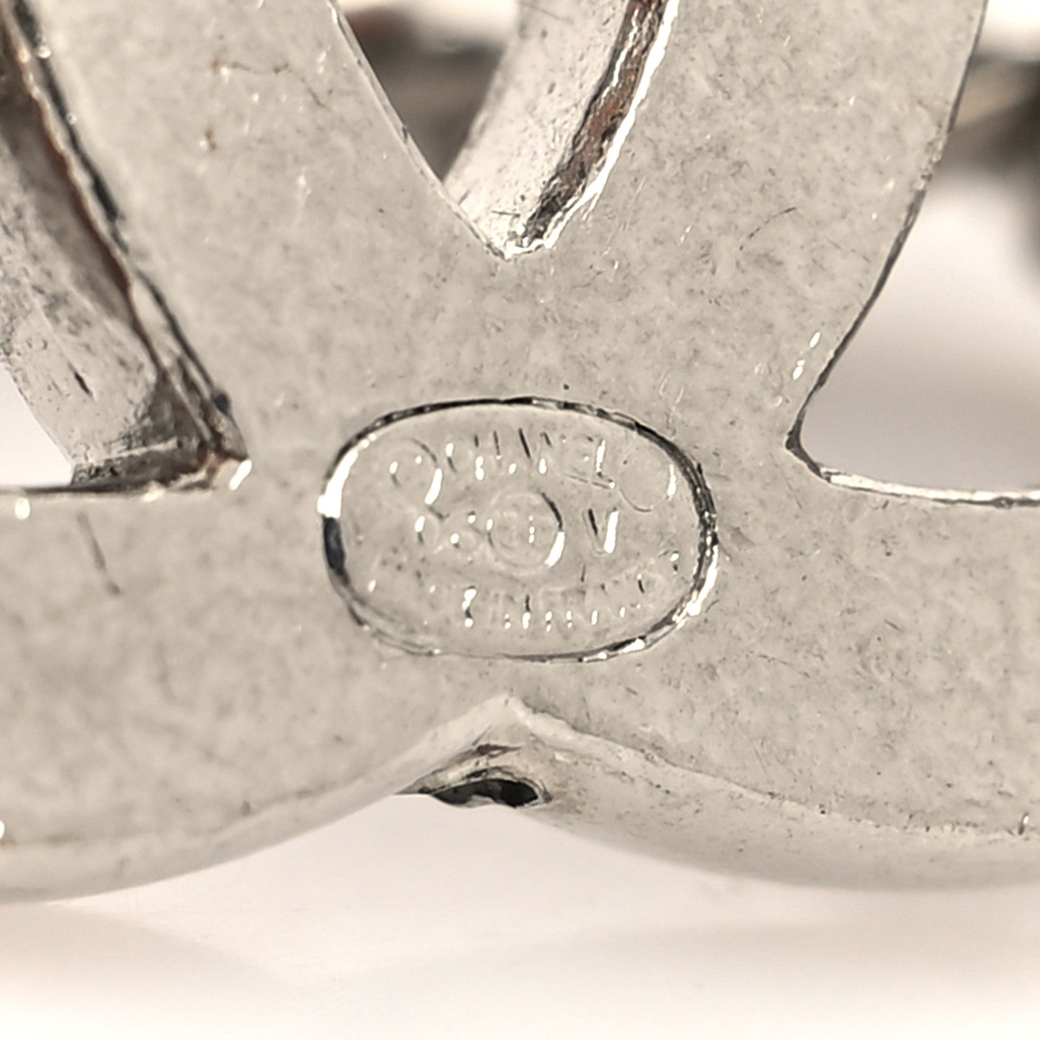 Chanel Enamel CC Chain Logo Belt Silver Black 4 of 4