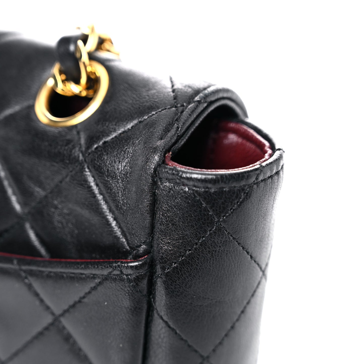 Lambskin Quilted Medium Single Flap Black