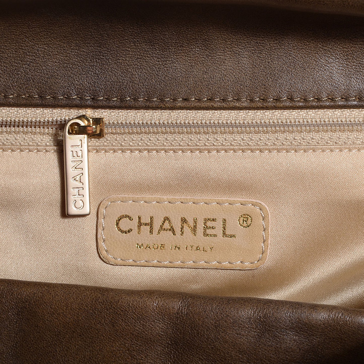 Lambskin Bubble Quilt Flap Bag Dark Beige