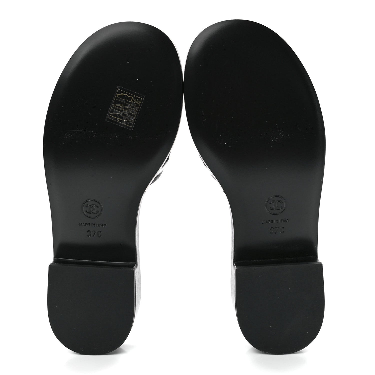 Chanel Lambskin Embroidered CC Mule Sandal 37 Black White 5 of 8