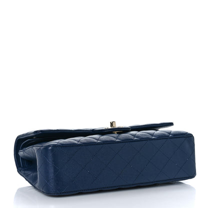Chanel Caviar Quilted Medium Double Flap Dark Blue 4 of 13
