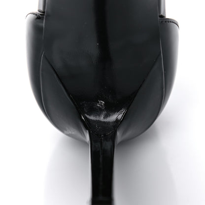 Saint Laurent Patent Calfskin Crystal Amber Bow 85 Ankle Strap Sandals 40.5 Black 14 of 15