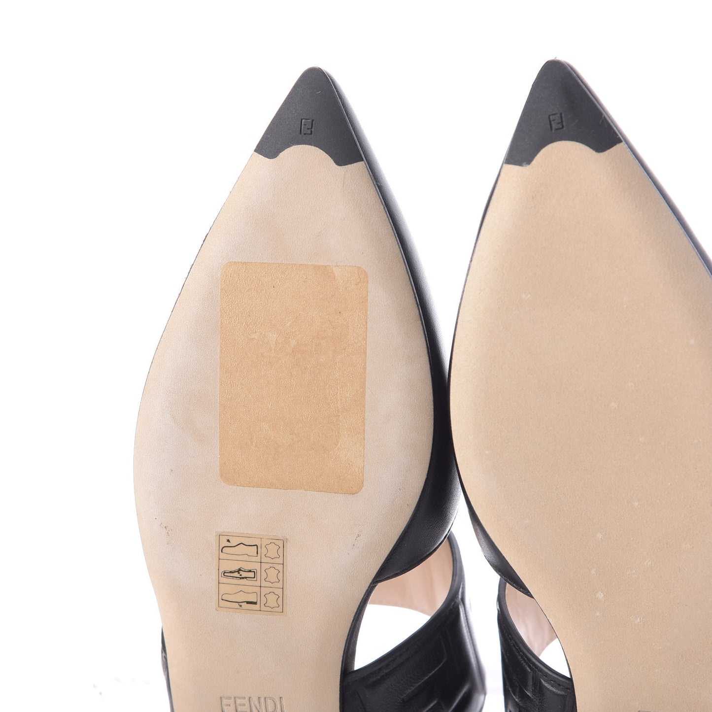 Nappa FF Embossed Flat Mules 37 Black