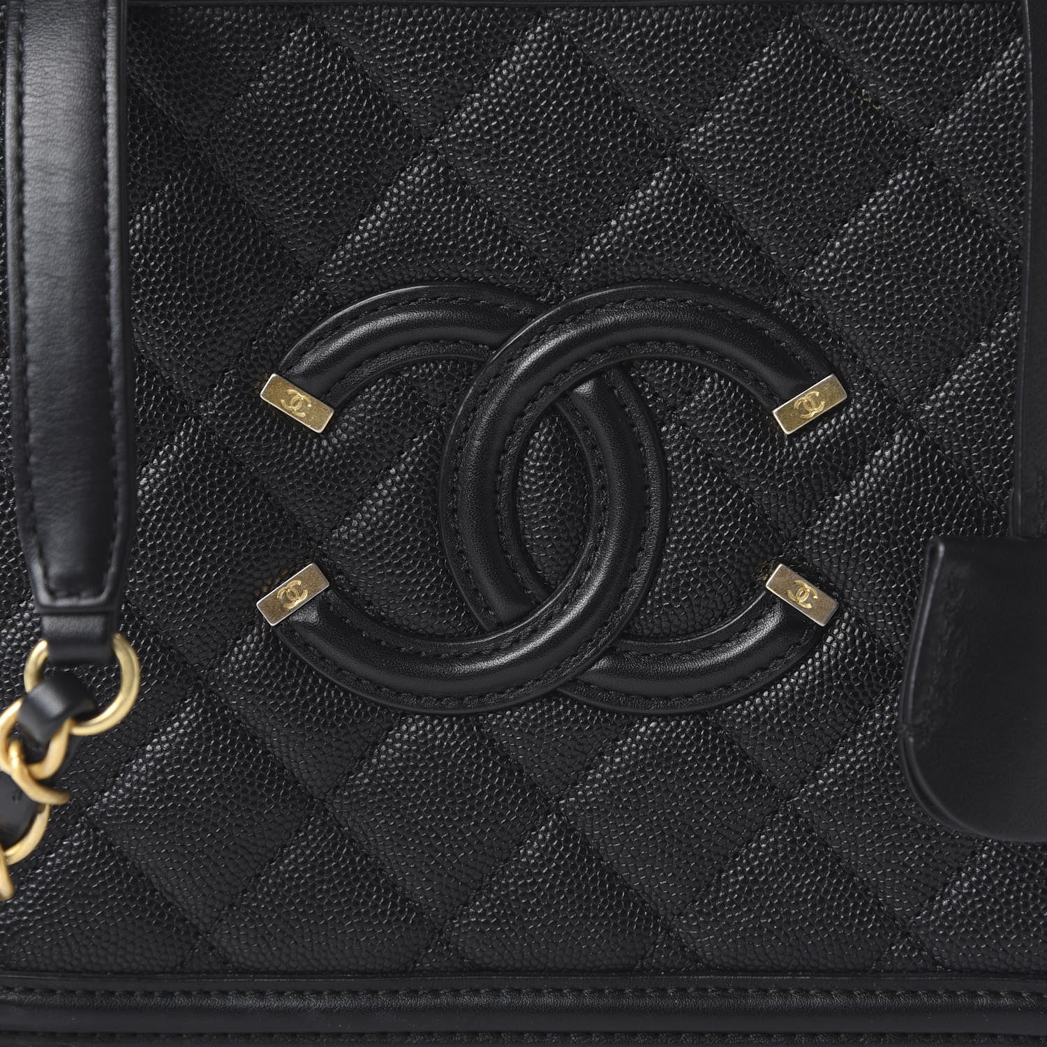 Chanel Caviar Quilted Medium CC Filigree Vanity Case Black 10 of 10