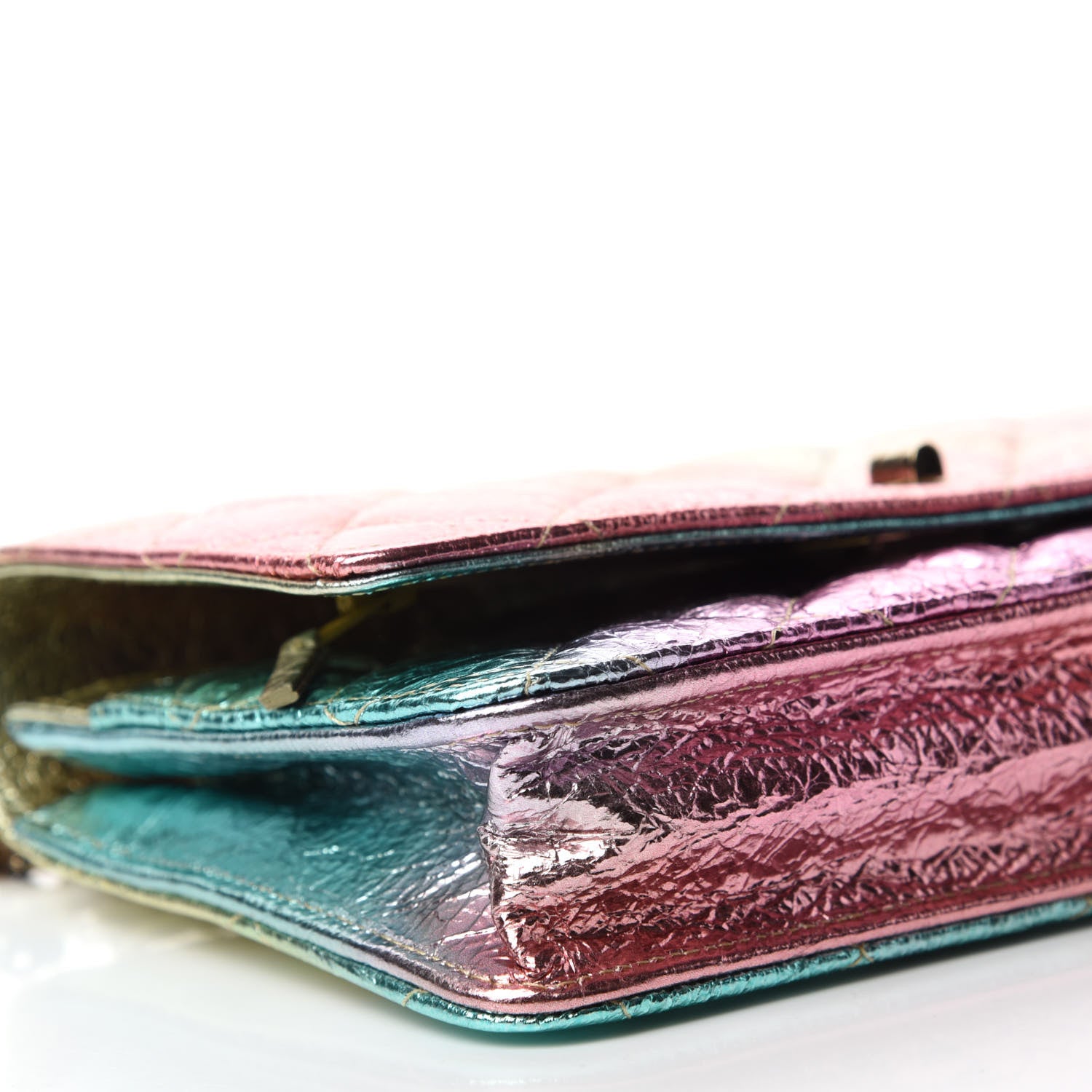 Chanel Metallic Goatskin Quilted 2.55 Reissue Wallet on Chain WOC Multicolor 6 of 12
