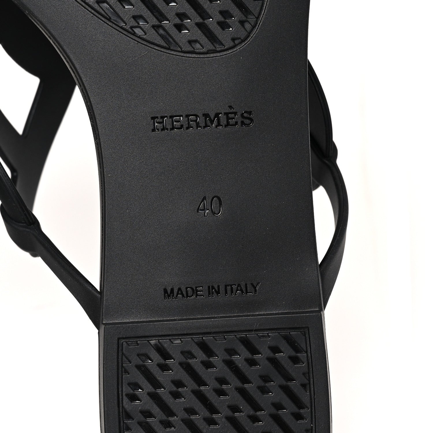 Hermes Rubber Womens Egerie Sandals 40 Black 6 of 7