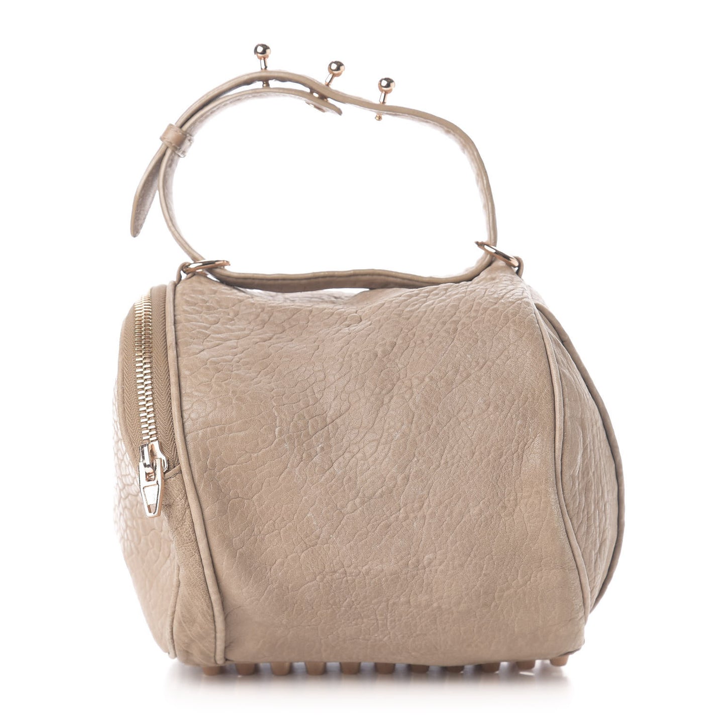 Pebbled Lambskin Angela Pochette Latte Rose Gold Hardware