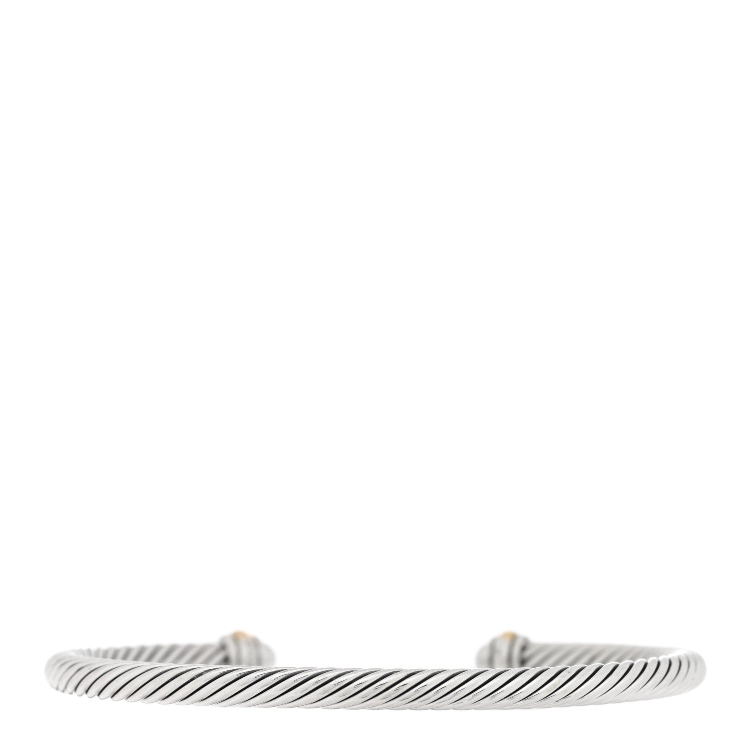 David Yurman Sterling Silver 18K Yellow Gold 4mm Cable Classics Bracelet 2 of 4