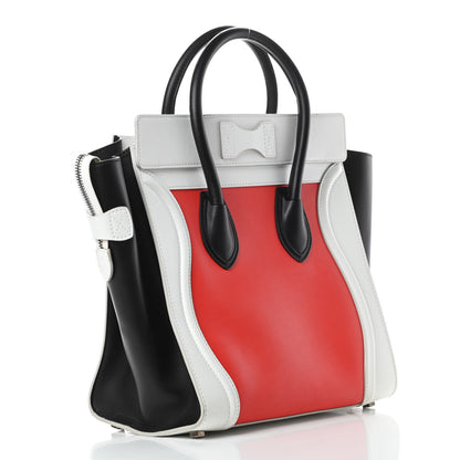 Celine Smooth Calfskin Mini Tri-Color Luggage Vermillion 3 of 17