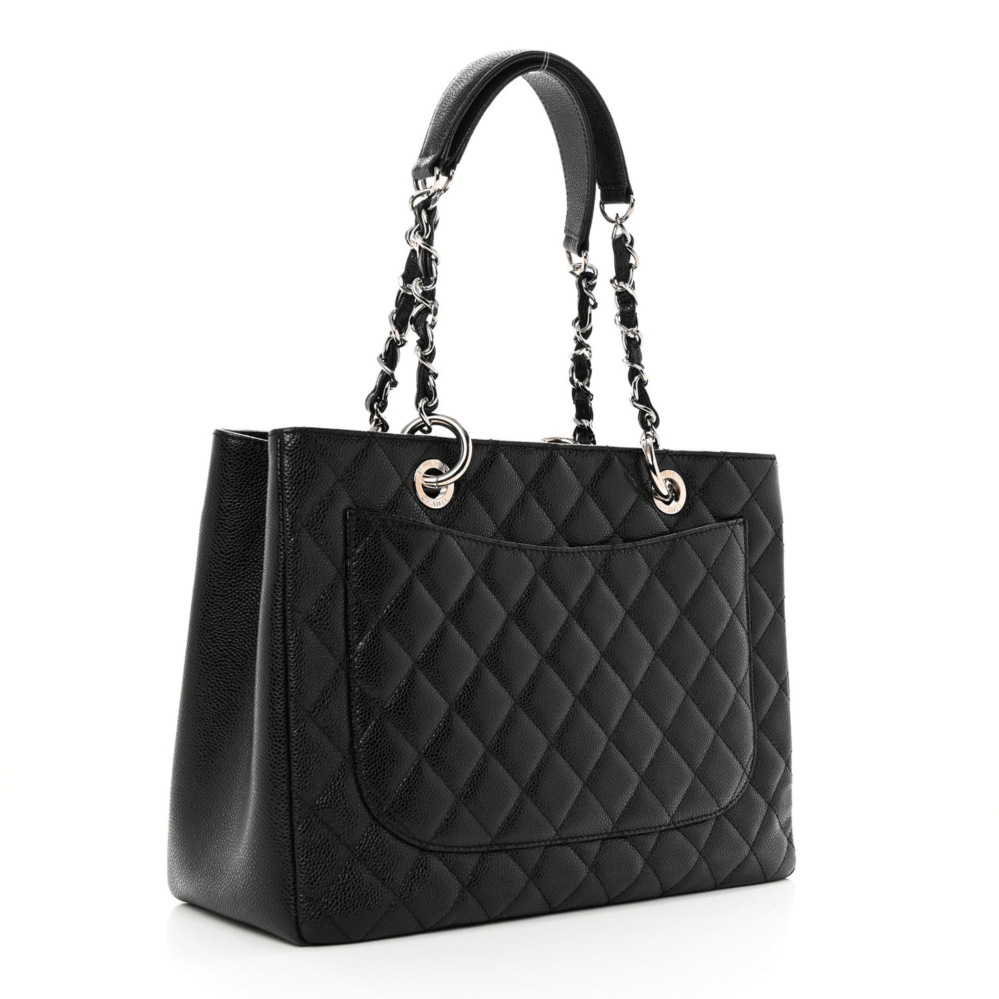 Caviar Quilted Grand Shopping Tote GST Black