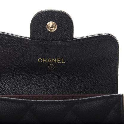 Chanel Caviar Quilted Flap Card Holder Chain Wristlet Black 6 of 9