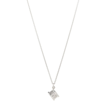 Tiffany Sterling Silver Atlas Cube Pendant Necklace 1 of 4