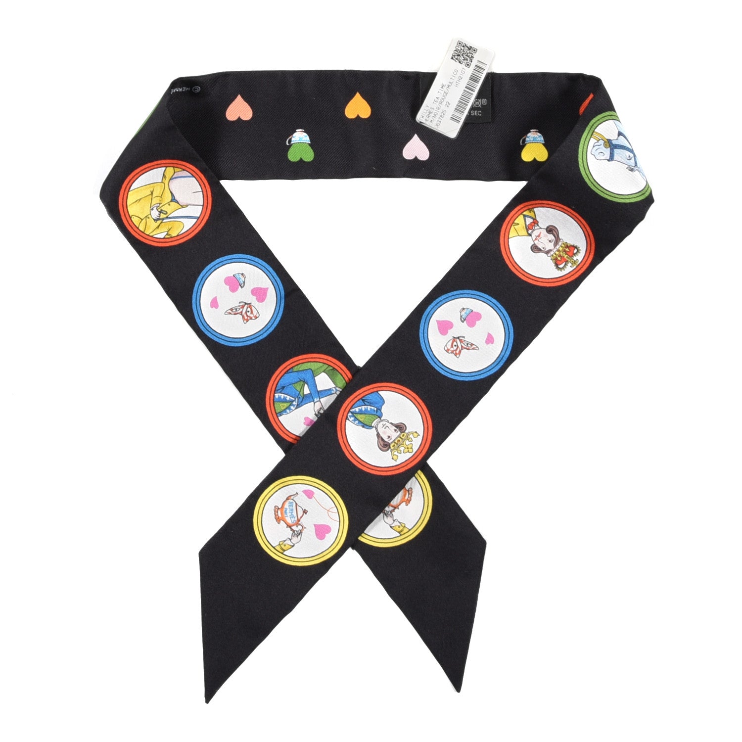 Hermes Silk Tea Time Twilly Black Rouge Multicolor 1 of 4