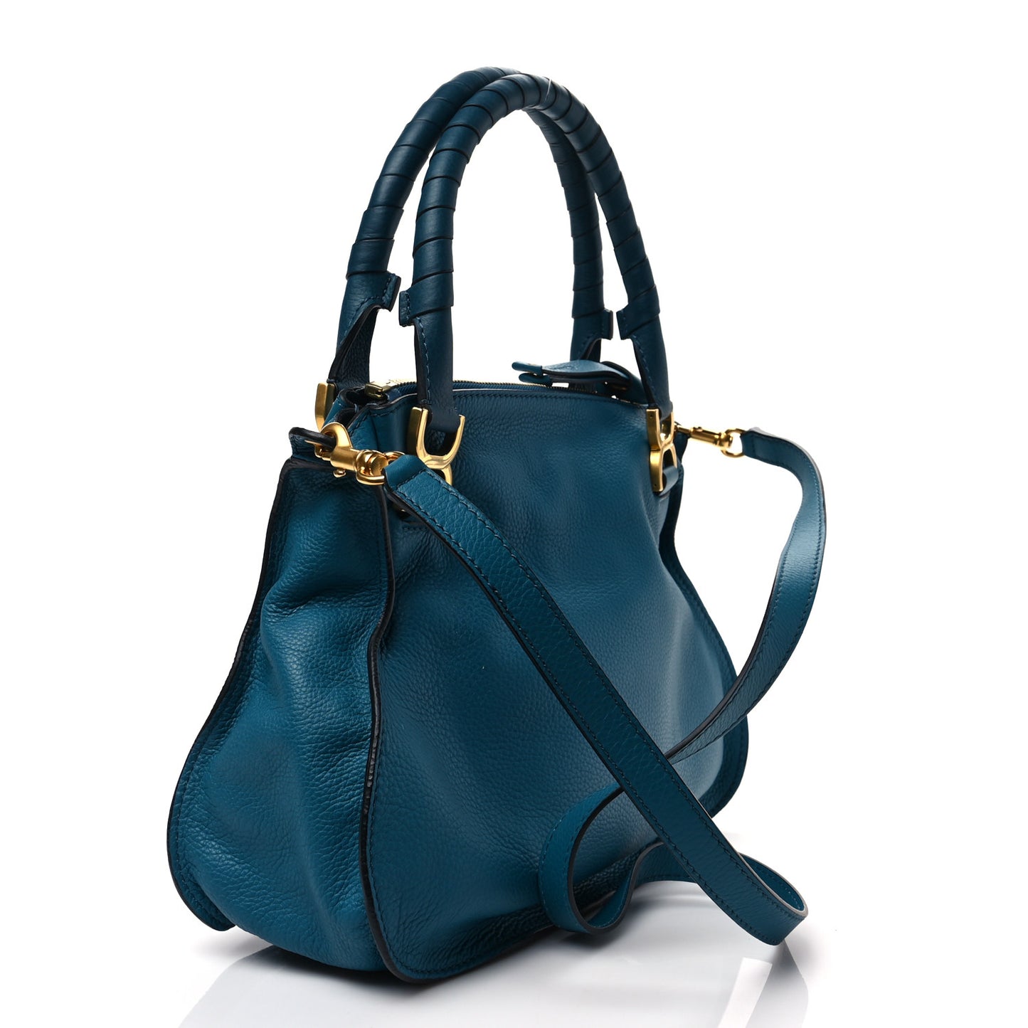 Calfskin Medium Marcie Satchel Laguna Blue