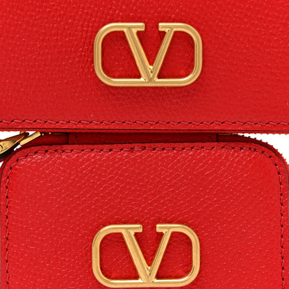 Valentino Garavani Grained Calfskin VLogo Signature Wash Bag Rouge Pur 6 of 9