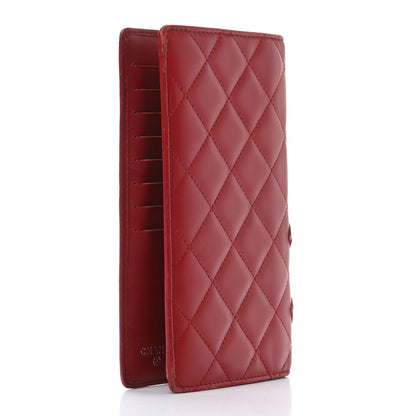Chanel Calfskin Quilted Cambon Yen Wallet Red 3 of 14