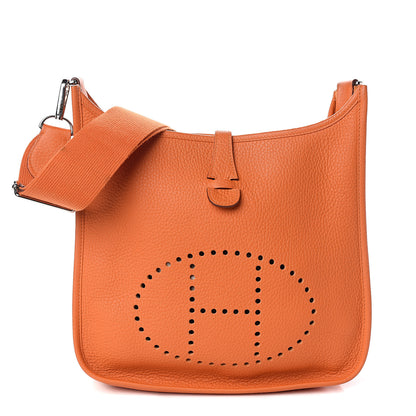 Hermes Taurillon Clemence Evelyne III PM Orange 1 of 11