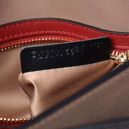 Valentino Garavani Calfskin Rivet Colorblock Shoulder Bag Black Red 7 of 11