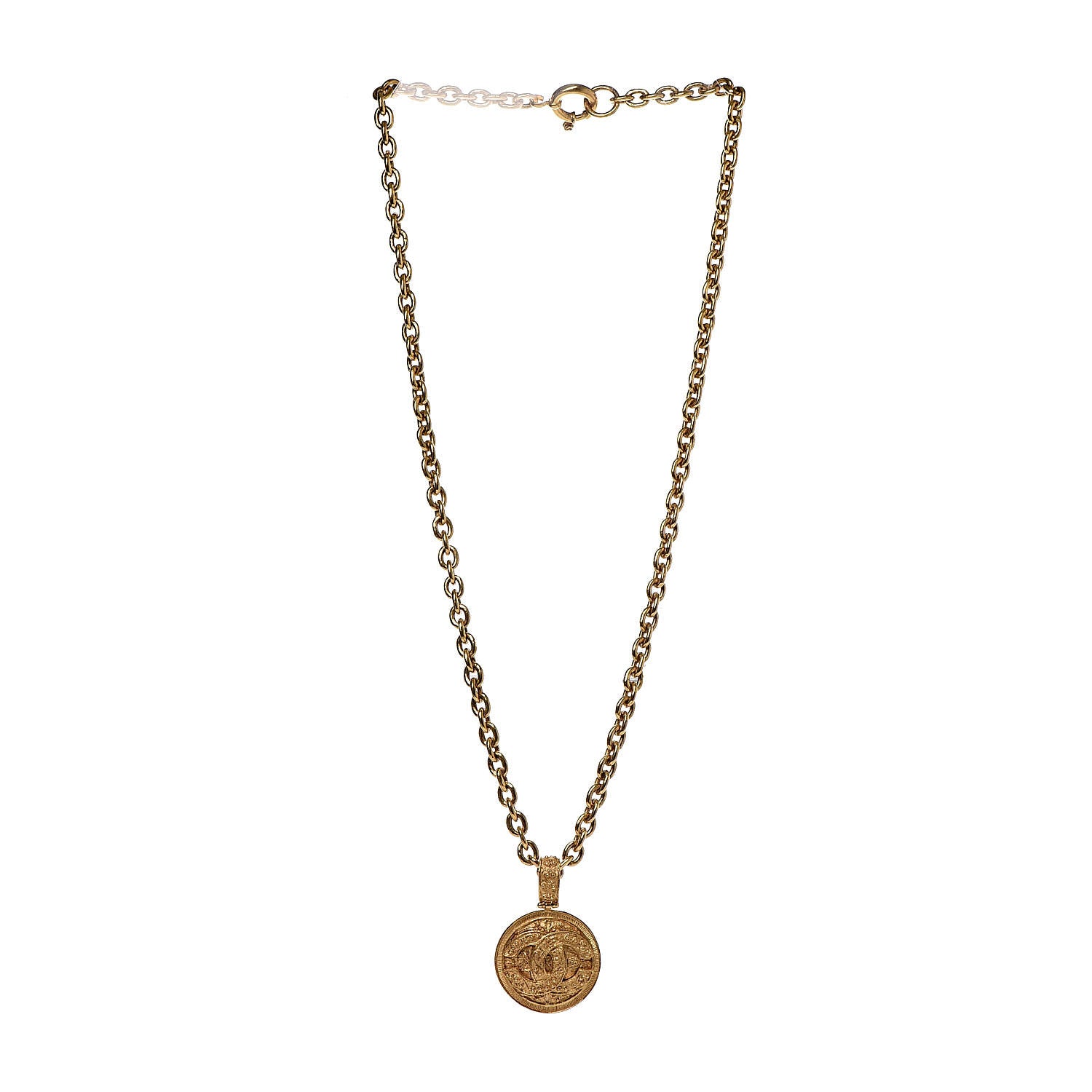 Chanel CC Chain Pendant Long Necklace Gold 3 of 6