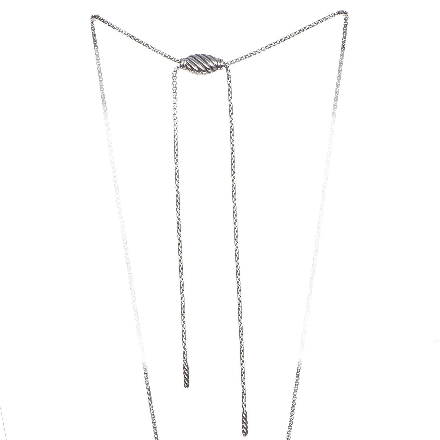 Sterling Silver Diamond Large Willow Pendant Necklace