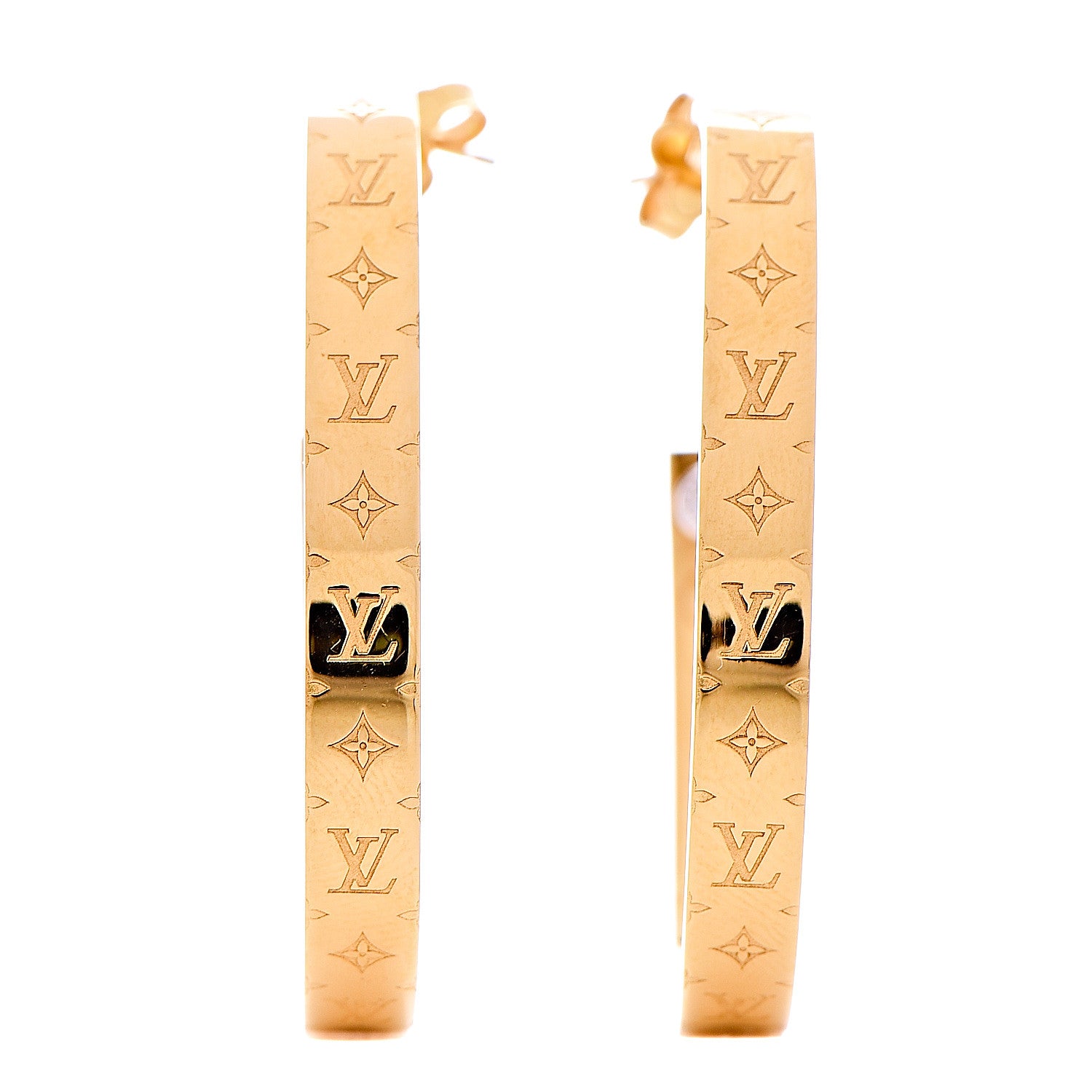 Louis Vuitton Nanogram Hoop Earrings Gold 1 of 6