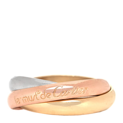 Cartier 18K Pink Yellow White Gold Classic Les Must De Cartier Trinity Ring 56 7.5 2 of 10