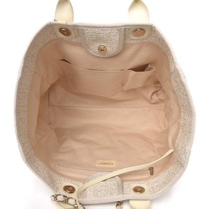 Chanel Lurex Boucle Large Deauville Tote Ivory 5 of 10