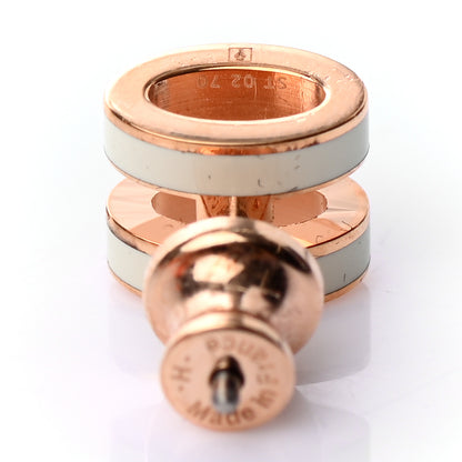 Hermes Rose Gold Lacquered Mini Pop H Earrings White 4 of 4