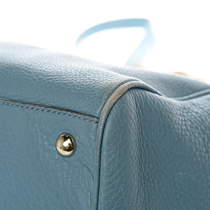 Gucci Pebbled Calfskin Medium Bamboo Shopper Tote Light Blue 13 of 22