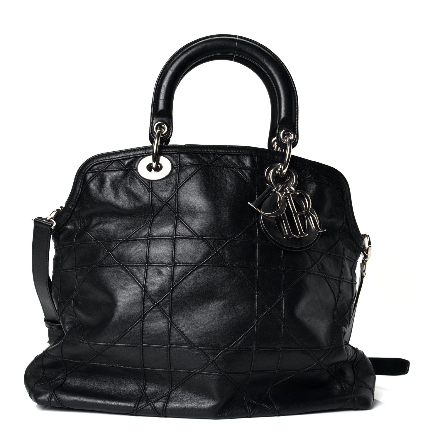 Christian Dior Lambskin Cannage Medium Granville Tote Black 1 of 4