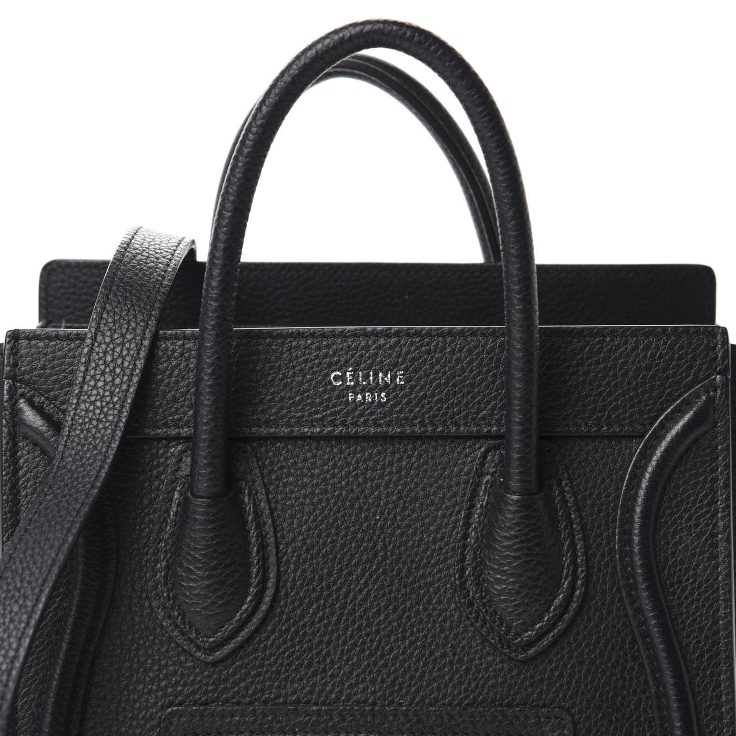 Drummed Calfskin Nano Luggage Black
