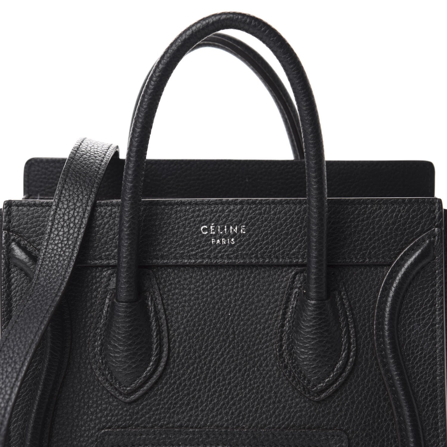 Celine Drummed Calfskin Nano Luggage Black 10 of 10