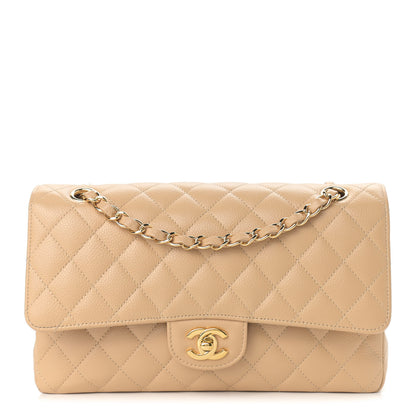 Chanel Caviar Quilted Medium Double Flap Beige 1 of 10