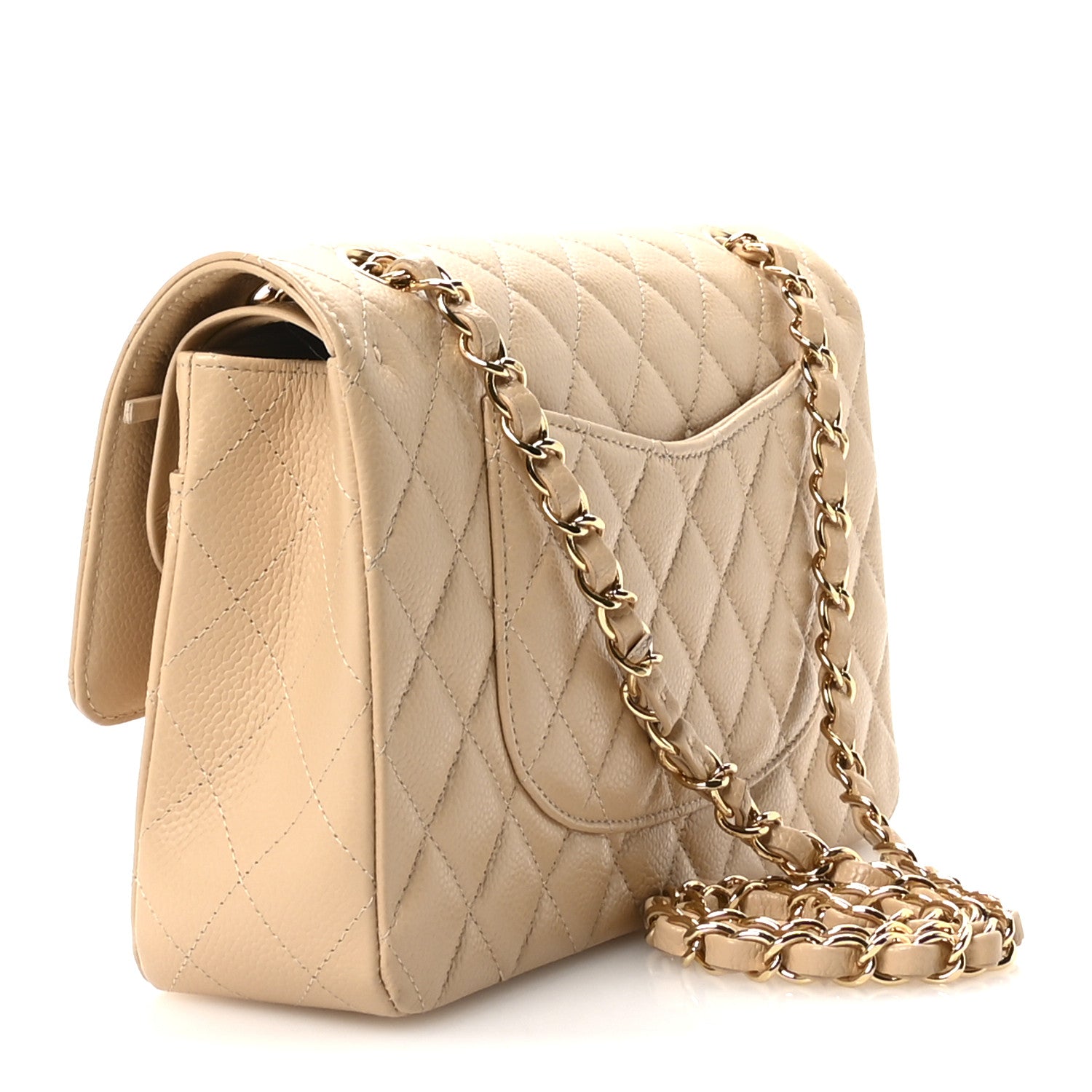 Chanel Caviar Quilted Medium Double Flap Beige 3 of 11