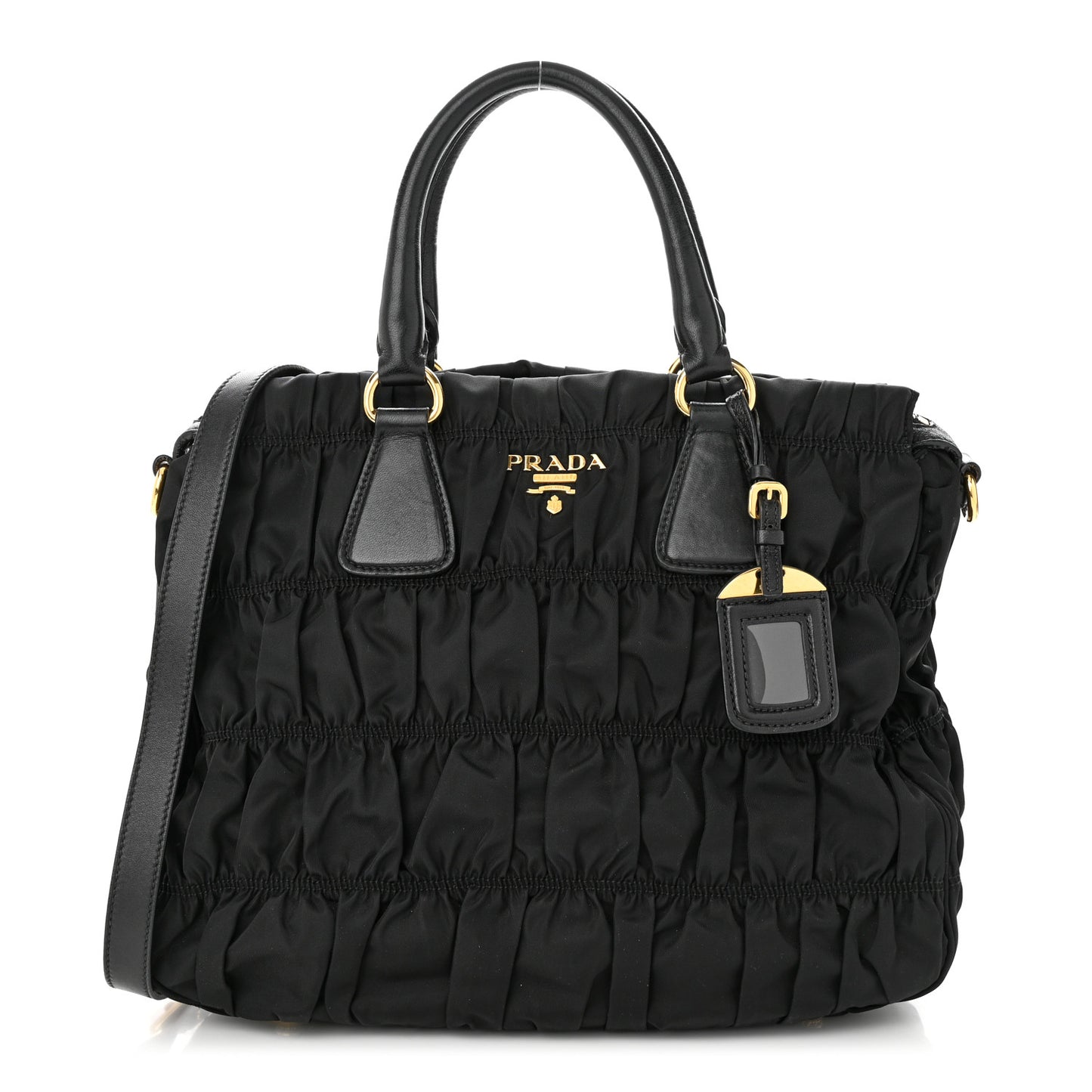 Tessuto Nylon Gaufre Tote Black