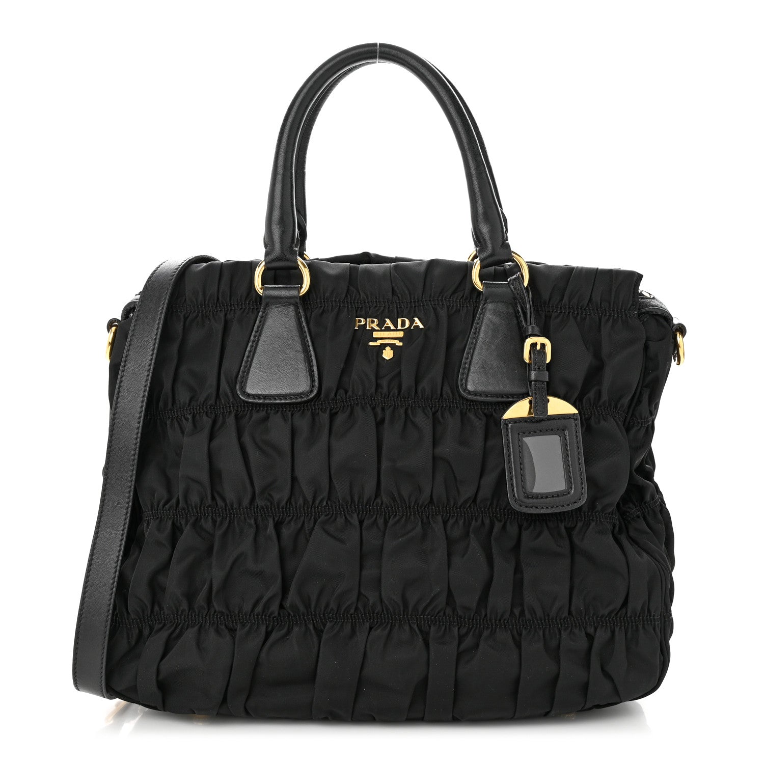 Prada Tessuto Nylon Gaufre Tote Black 1 of 12