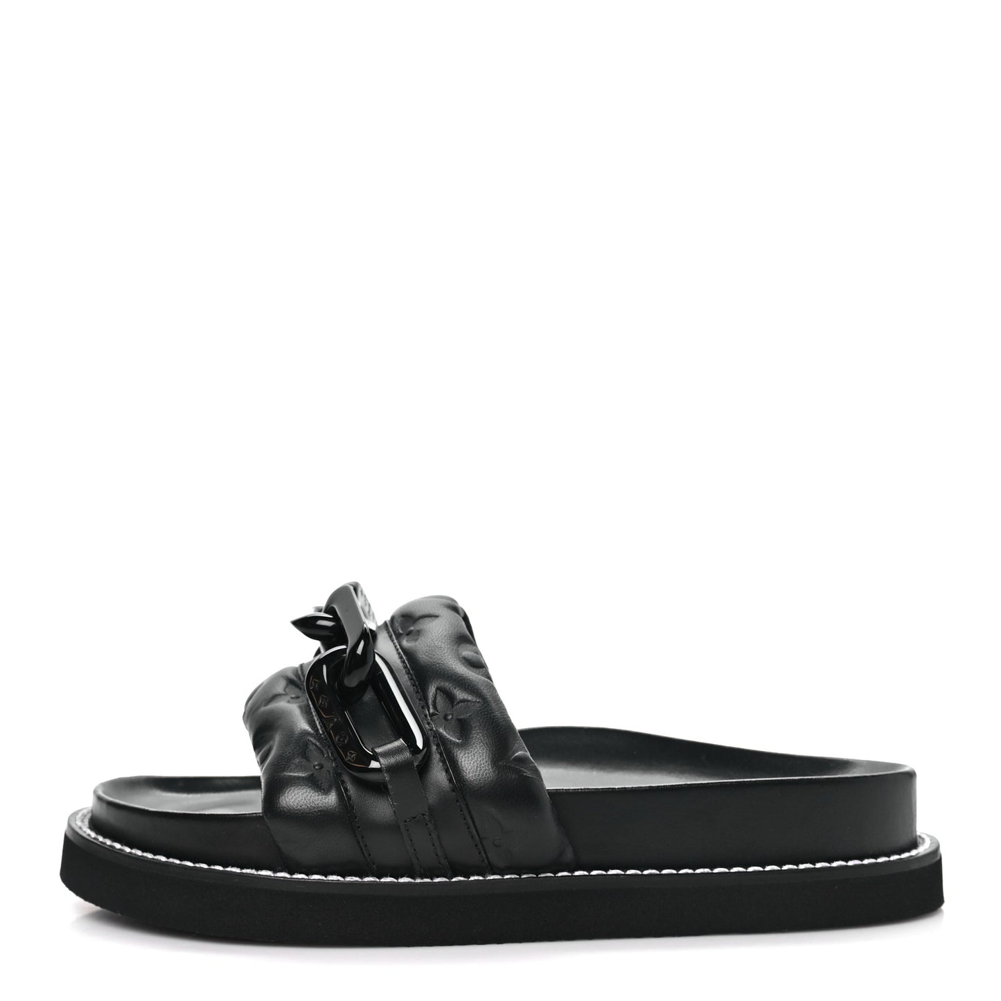 Calfskin Embossed Monogram Sunset Flat Comfort Mule 37 Black