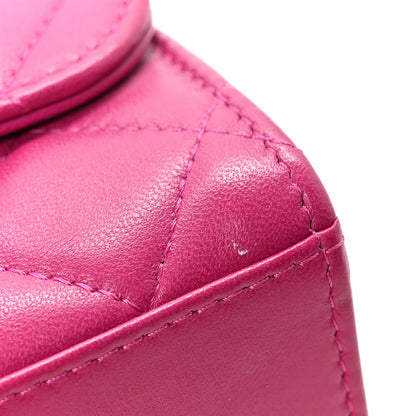 Chanel Lambskin Quilted Mini Trendy CC Clutch With Chain Fuchsia 11 of 11