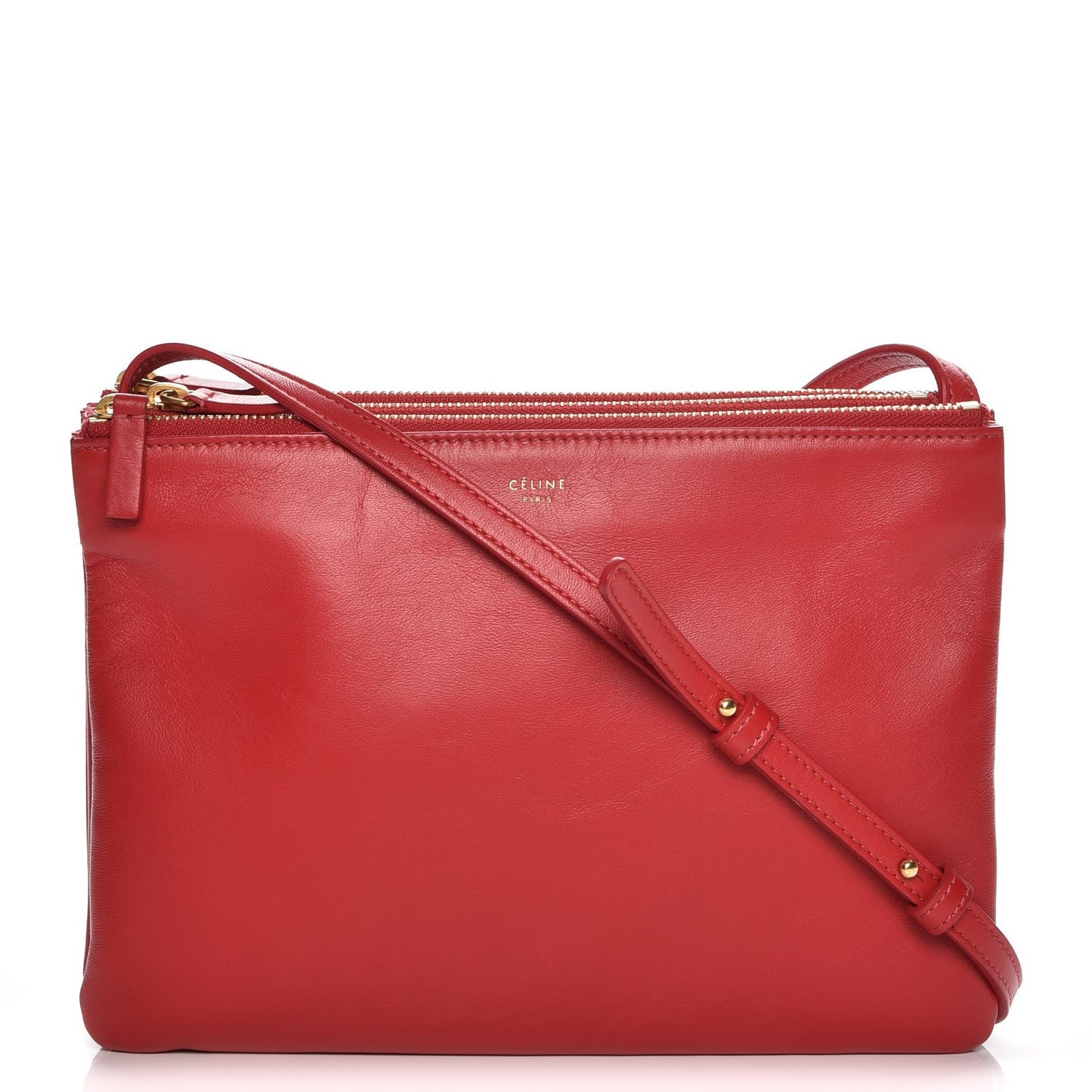 Lambskin Large Trio Crossbody Bag Red