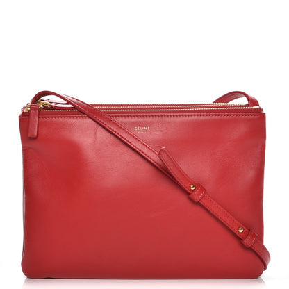 Celine Lambskin Large Trio Crossbody Bag Red 1 of 9