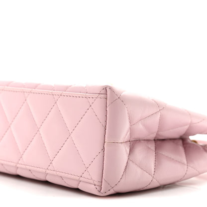 Chanel Shiny Aged Calfskin Quilted Nano Kelly Shopper Pink 10 of 11