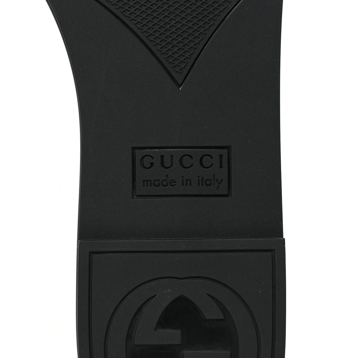 Gucci Rubber Womens Interlocking G Slide Sandals Black 6 of 8