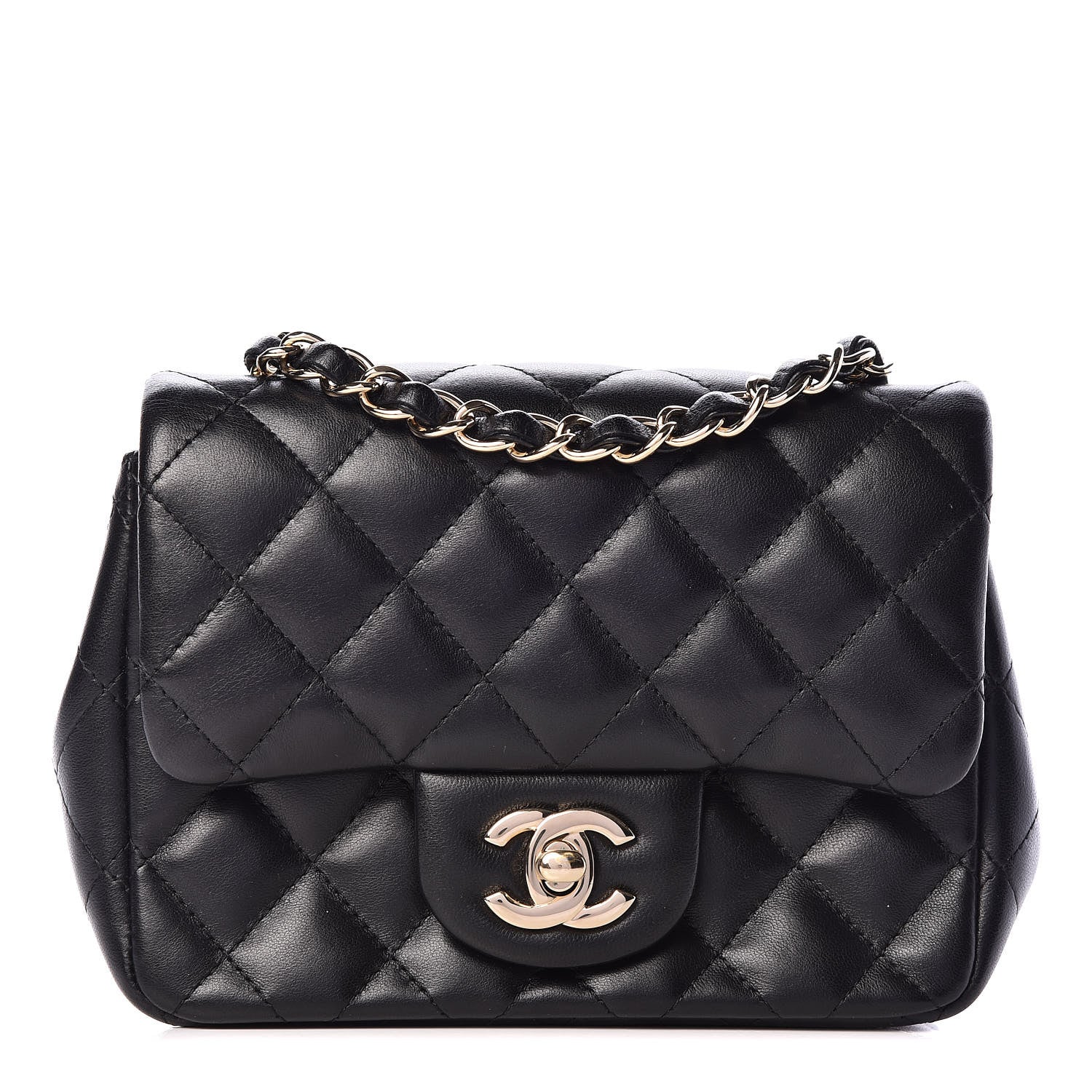 Chanel Lambskin Quilted Mini Square Flap Black 1 of 11