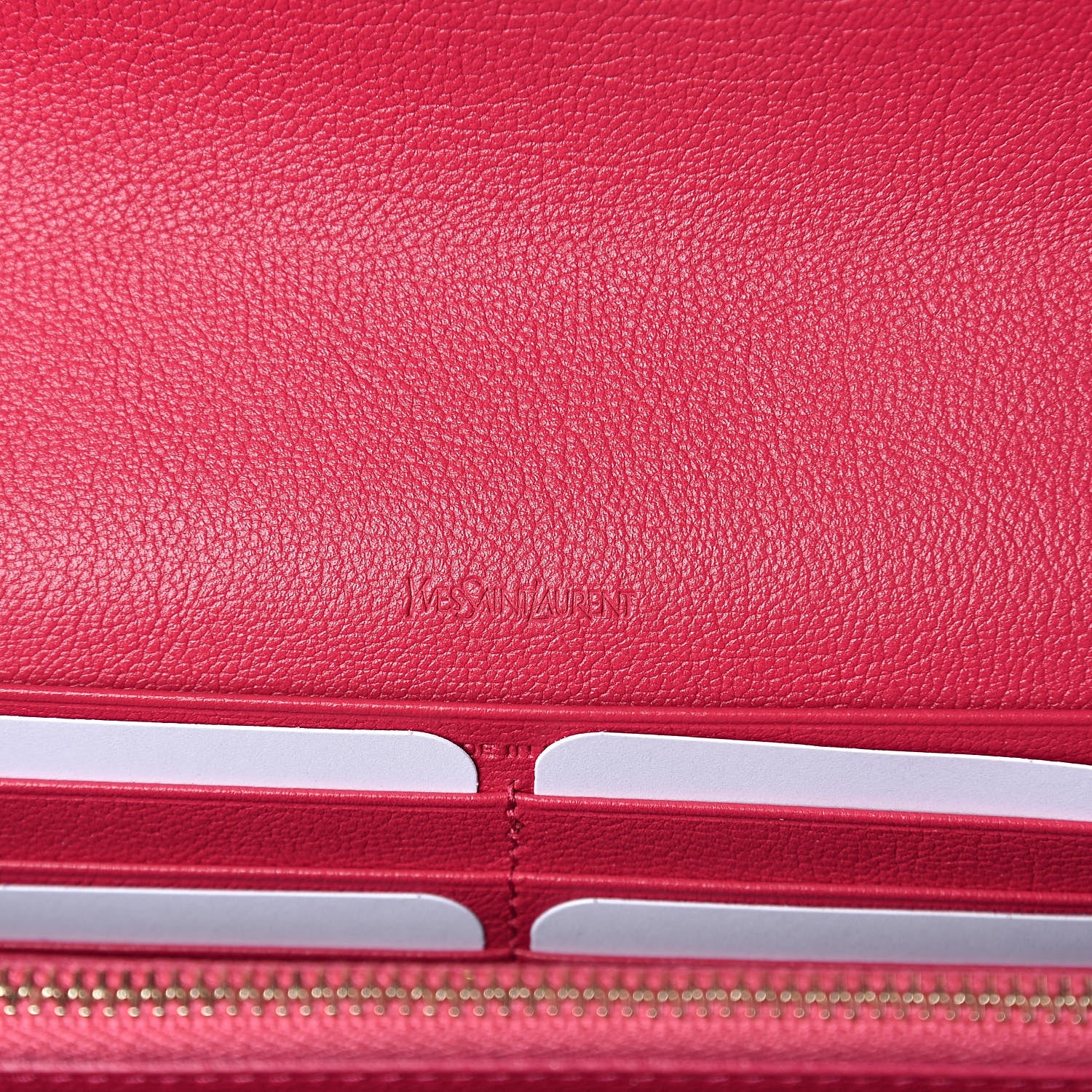Saint Laurent Calfskin Belle de Jour Chain Clutch Fushia 6 of 9