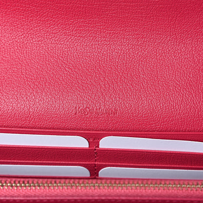Saint Laurent Calfskin Belle de Jour Chain Clutch Fushia 6 of 9