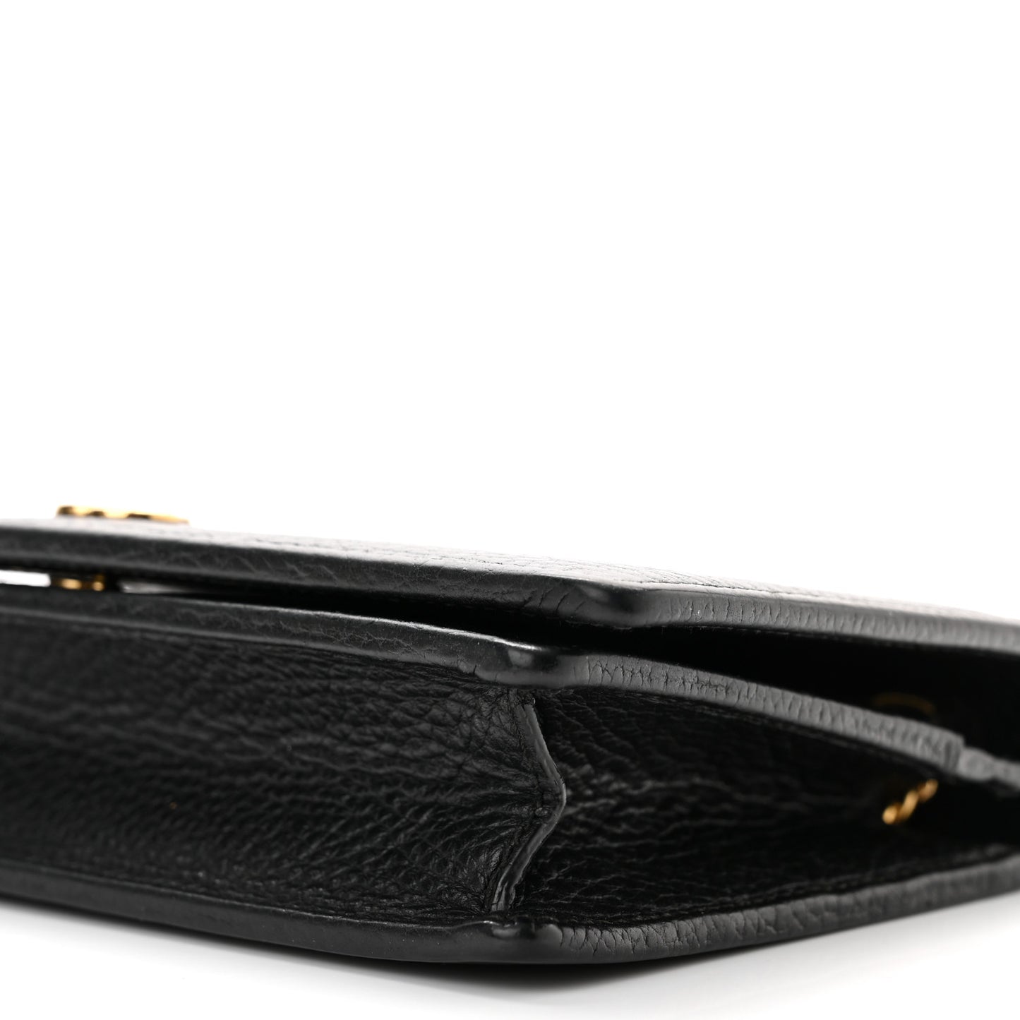 Calfskin Mini GG Marmont Chain Wallet Black