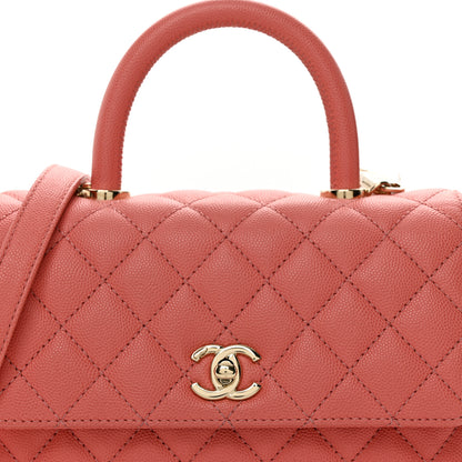 Chanel Caviar Quilted Mini Coco Handle Flap Pink 8 of 11