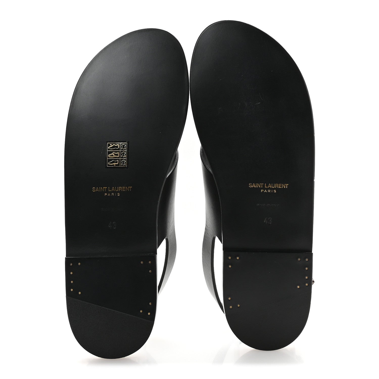 Saint Laurent Calfskin Mens Mojave Sandals 43 Black 6 of 9