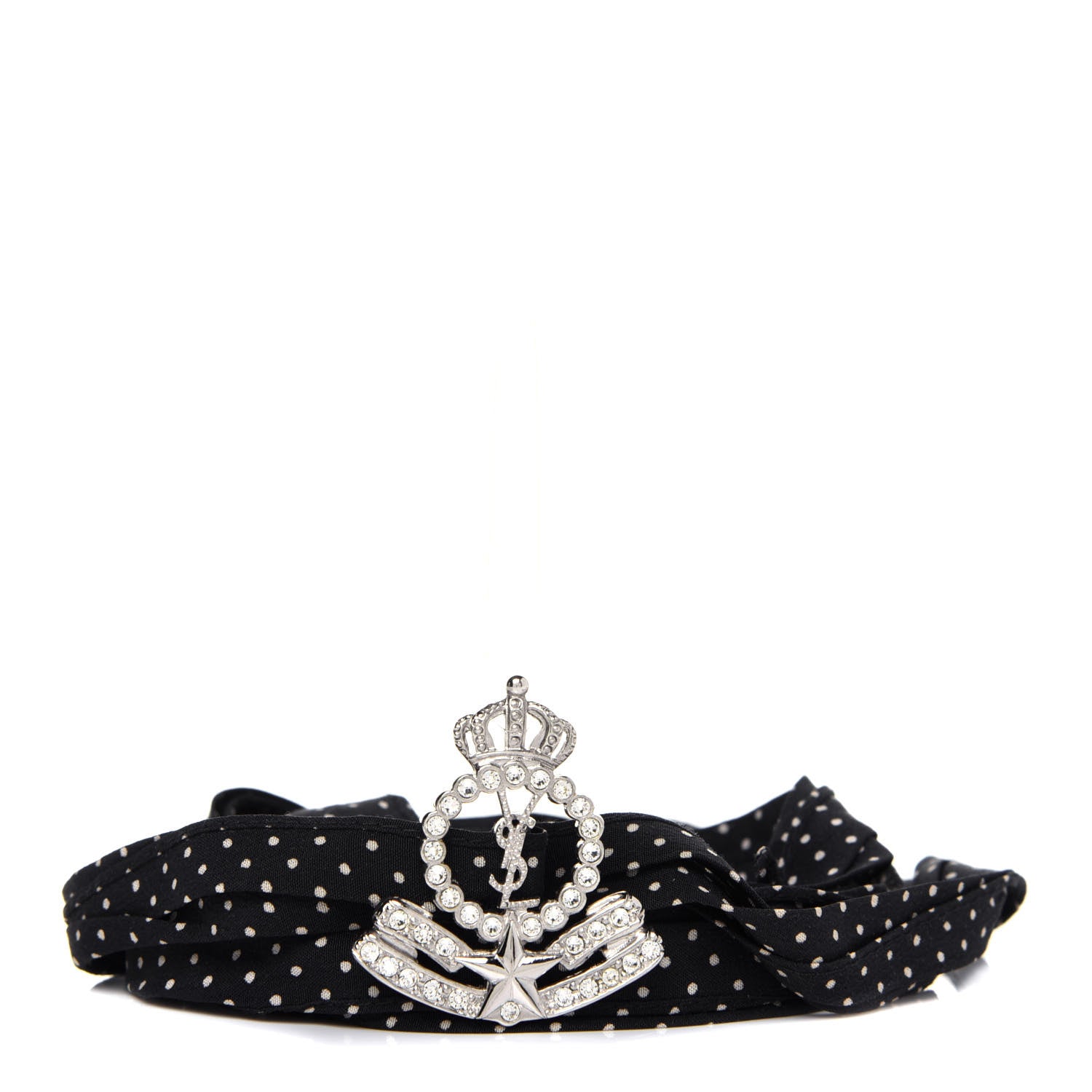 Saint Laurent Crystal Crepe Polka Dot Choker Black 1 of 5