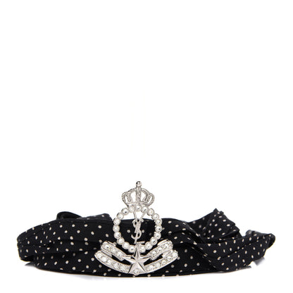 Saint Laurent Crystal Crepe Polka Dot Choker Black 1 of 5